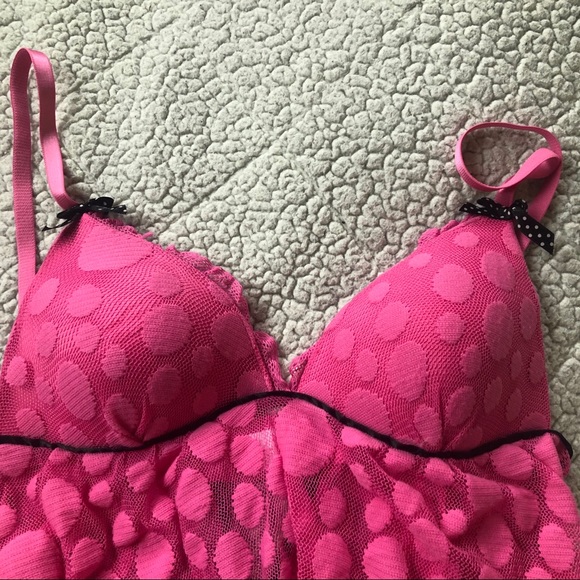 Pink Polka Dot Negligee and Panty Set NWOT - Picture 8 of 9